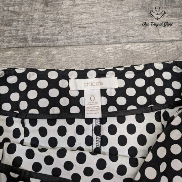 Chico's Women's Polka Dot Side Zip Mid Skirt Size S - Picture 2 of 4